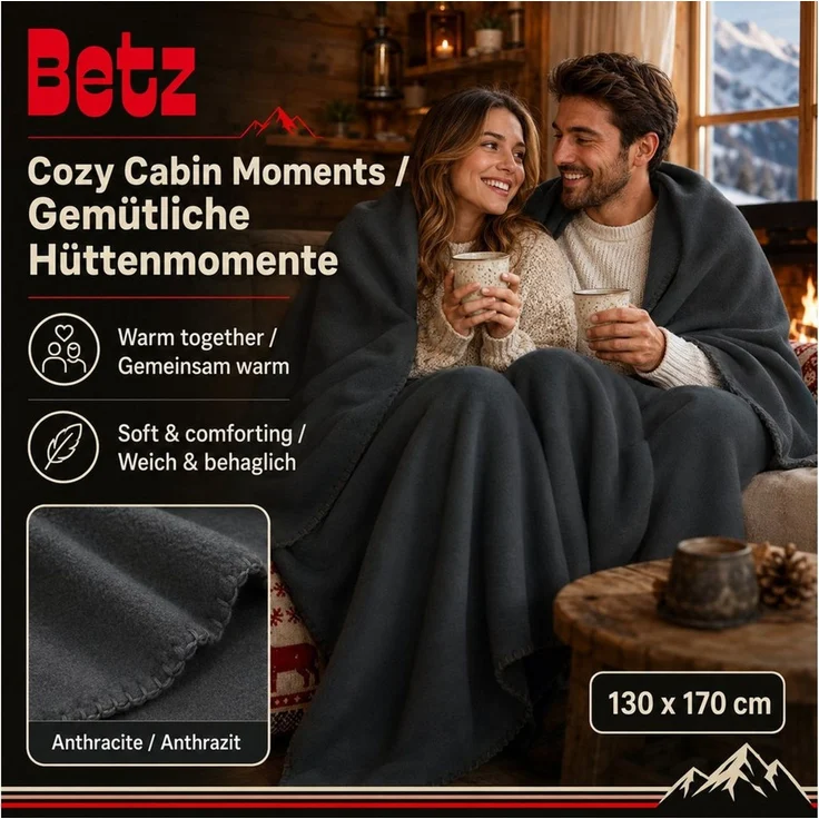 Wohndecke Betz Fleecedecke 130x170 cm 180g/m² – Weiche Wohndecke & Kuscheldecke, Betz, Leicht, wärmend & pflegeleicht – Bild 3