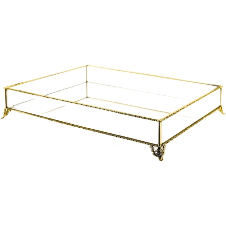 Schmuck- und Dekobox mit Spiegelboden, 30 x 40 x 8 cm - Gold – Bild 3
