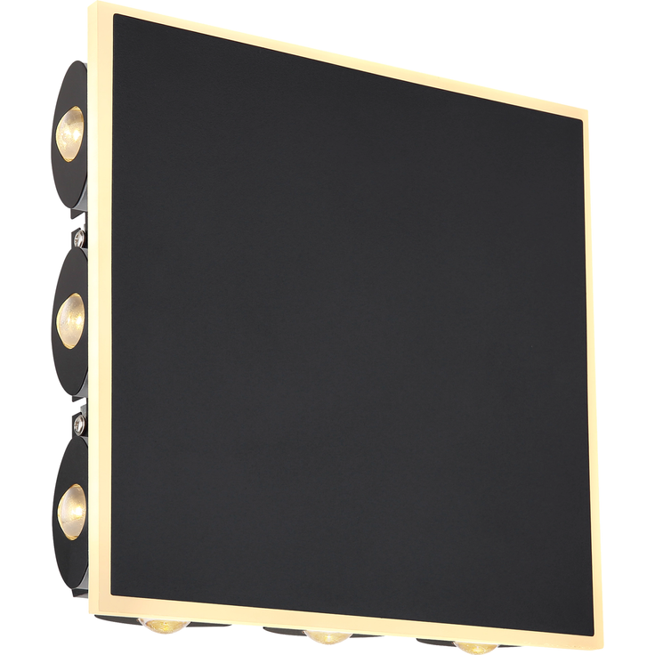 SAIDY Wandleuchte, 12 W, 850lm, 3000K, 230V Metall in Mattschwarz, Inkl. LED