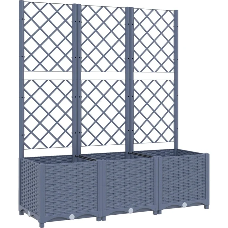 vidaXL Pflanzkübel mit Spalier Blaugrau 120x40x136 cm PP 318253 – Bild 2