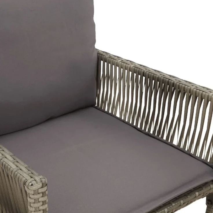 vidaXL Garten-Barhocker mit Kissen 2 Stk. Grau Poly Rattan 368707 – Bild 4