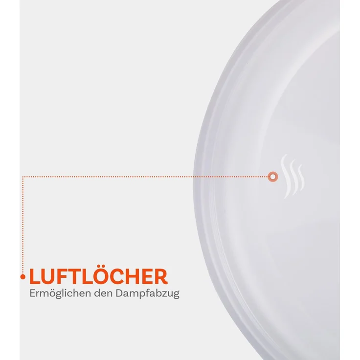 Mikrowellenabdeckung Ø26 x 7cm, Geschirhülle für die Mikrowelle - Mikrowellenhaube, Spritzschutz, Mikrowellendeckel transparent – Bild 4