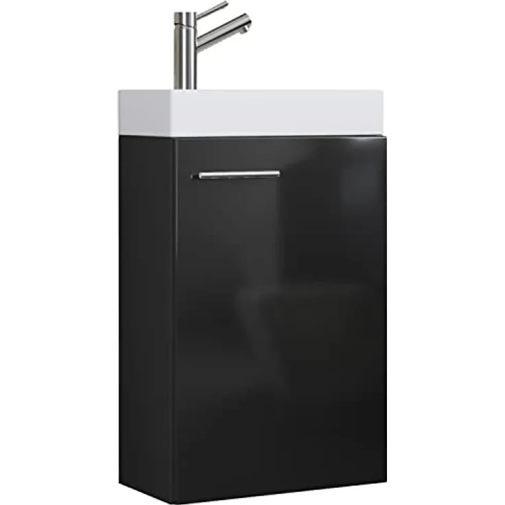 VCM Badmöbelset Slito, 2-tlg. Gäste WC Waschplatz mit hochwertigem Keramik-Waschbecken, weiß