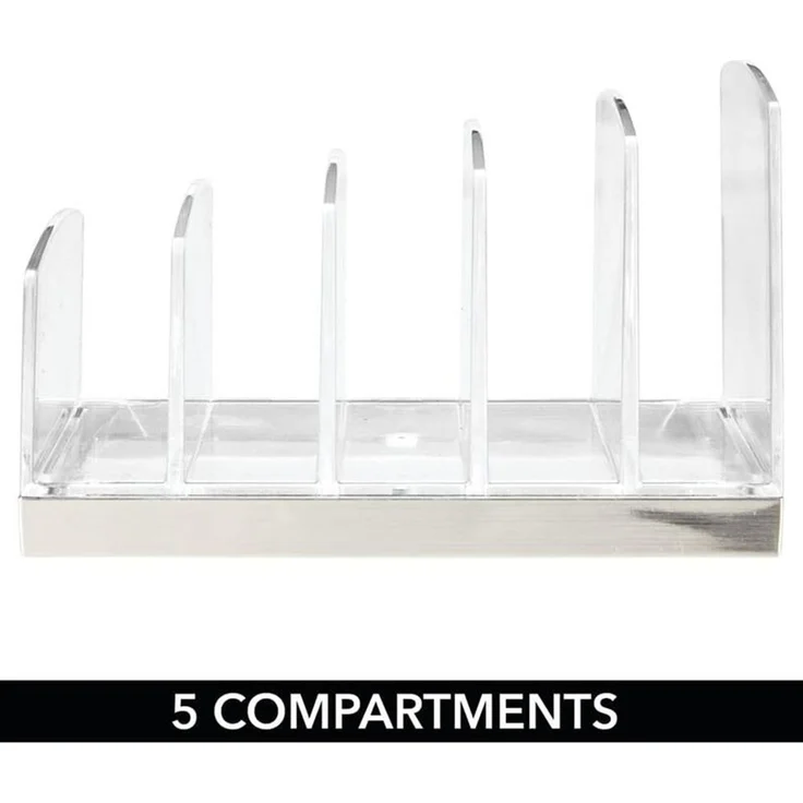 Schminkaufbewahrung Kosmetik Organizer mDesign Make-up Box transparent/silber – Bild 3