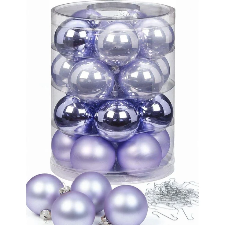 MAGIC by Inge Weihnachtsbaumkugel Weihnachtskugeln 20 Stk 6 cm Dreamy Lilac mit Haken – Bild 4
