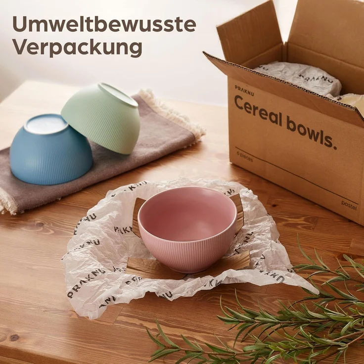 Praknu Müslischale Müslischalen Set - Keramik Bunt - 6er Schalen Set - Große Müsli, Keramik, (6er Set, 6-tlg), Mikrowellengeeignet - Müsli Snackschale Schüsseln – Bild 7