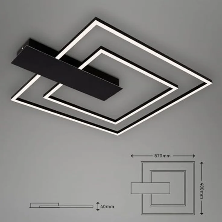 Briloner Leuchten Deckenleuchte Deckenleuchte NICO DUO, Deckenlampe dimmbar 25W 3000lm 3000K 57x48x4cm – Bild 5