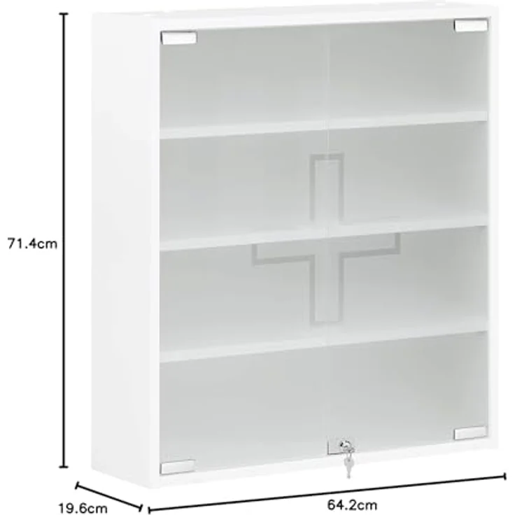 Schildmeyer Bjarne Medizinschrank 158506, weiß matt, 64,2 x 19,6 x 71,4 cm – Bild 4