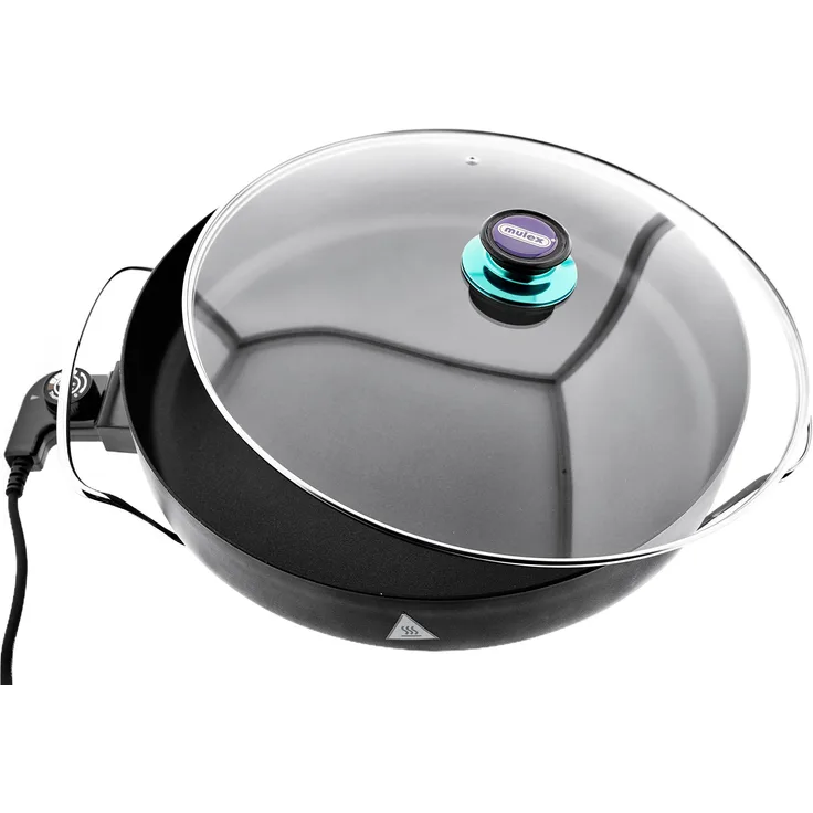 Pizza Pan Pfanne Ø40cm 1500W Multifunktionspfanne Grillpfanne Antihaftbeschichtet Ø40/7cm Guss