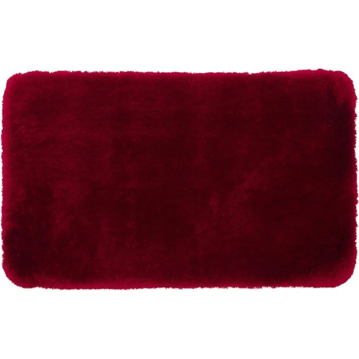 Gözze - Deluxe Badteppich mit extra hohem Flor, 100% Polyester (Mikrofaser), Mit Antirutschbeschichtung, 70x120 cm - Bordeaux – Bild 1