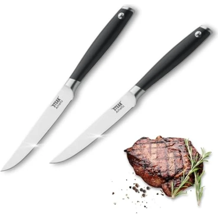 Amefa TENDERLOIN Steakmesser Set 2-teilig schwarz hochglanzpoliert – Bild 1