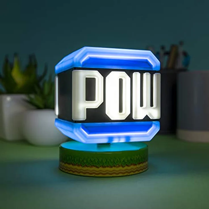 Paladone Icon Licht: Super Mario - Pow Block, 3D Nachtlicht, umweltfreundlich, erfordert 2 AAA-Batterien – Bild 3