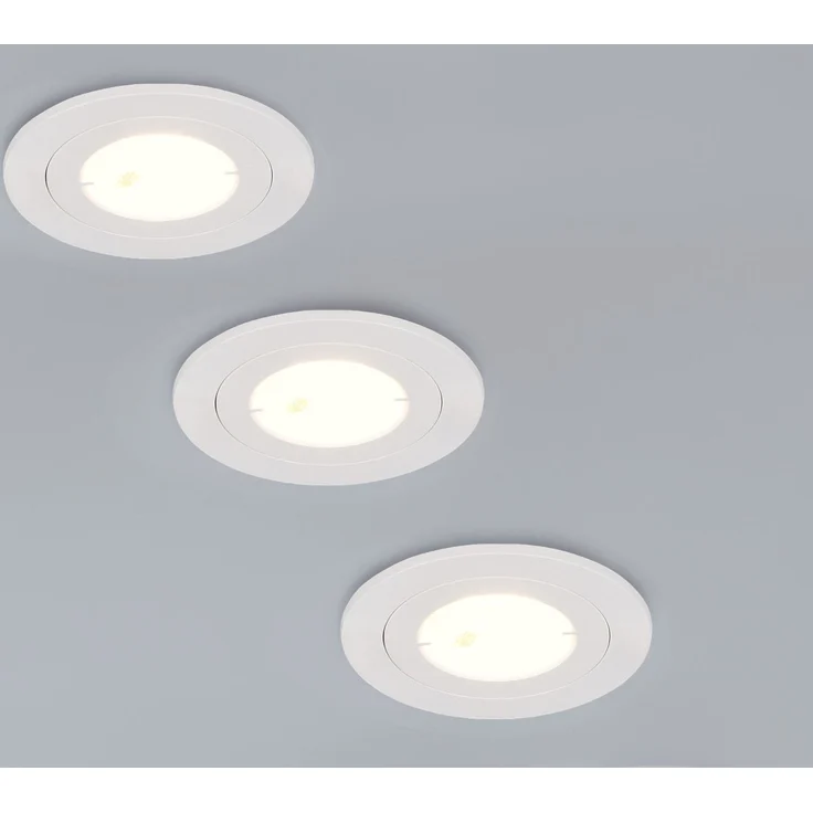 Flacher LED Einbaustrahler 230V dimmbar 3er Set Badezimmer geeignet 4000K Ø 8cm – Bild 1