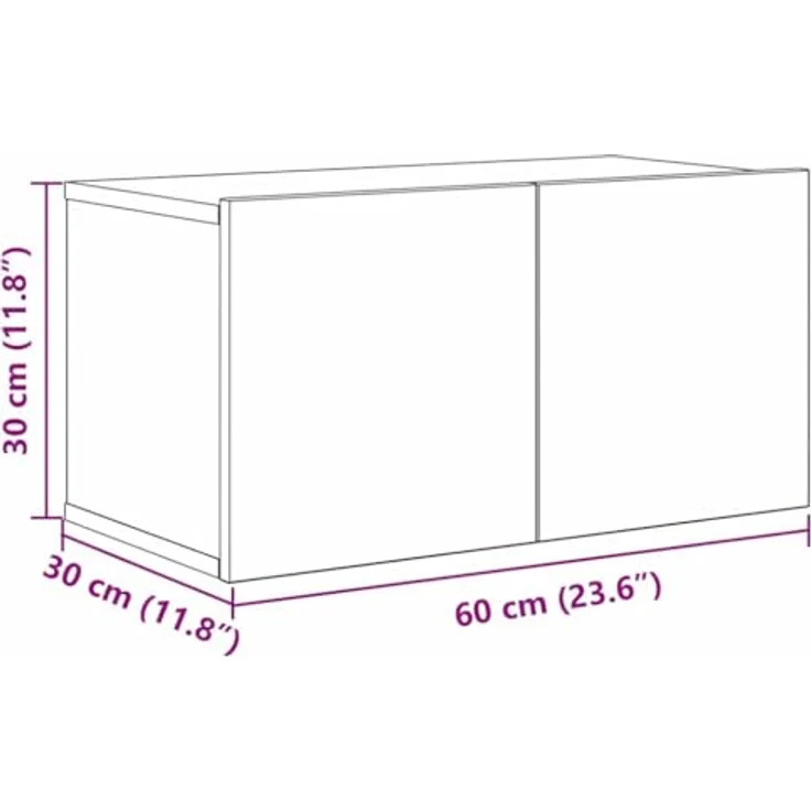 vidaXL TV-Schrankset Wandmontiert 5 pcs Altholz Holzwerkstoff 3393405 – Bild 4