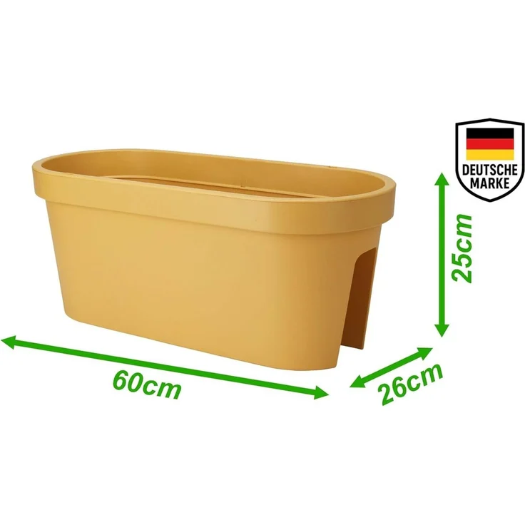 mucHome Balkonkasten für Geländer Breite 60cm Kunststoff Blumenkasten Blumentopf Pflanztopf – Bild 2