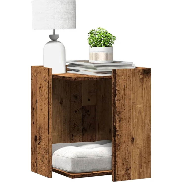vidaXL Katzenklo Altholz-Optik 42x42x51 cm Holzwerkstoff 857749