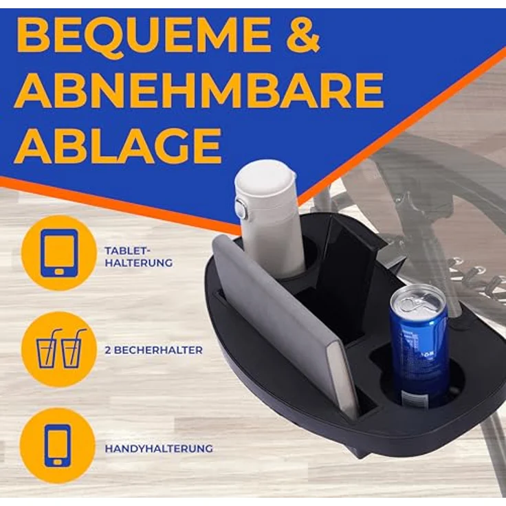 SereneLife Sonnenliege Klappbar 2er Set, Gartenliege Wetterfest zum Liegen & Relaxen, Deckchair mit mit Sonnendach, Beistelltisch & Getränkehalter, Campingstuhl Verstellbar mit Stahlrahmen bis 120 KG – Bild 6