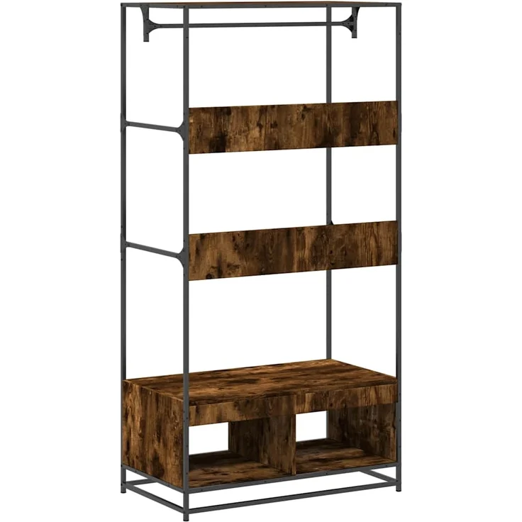 vidaXL Kleiderständer Räuchereiche 90x50x180 cm Holzwerkstoff 849296 – Bild 5