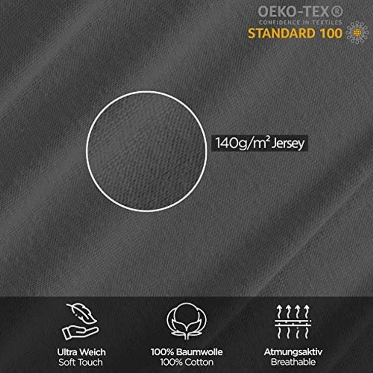 livessa Bettbezug Bettbezug Baumwolle Jersey Bettwäsche Allergiker Reißverschluss, (1 St), 100% Baumwolle Single-Jersey 140 g/m² weich & atmungsaktiv – Bild 4