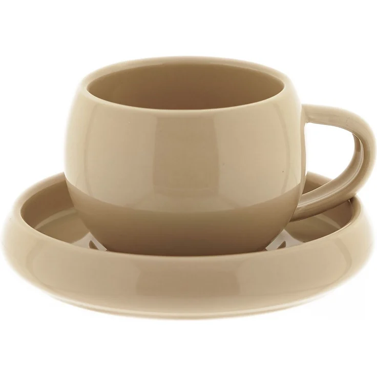 Lissa Bonna Biscuit Mokkatassen mit Untertellern - 12-teiliges-Set in Beige – Bild 1