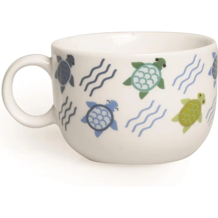 Excelsa Animals Tasse Tee, 200 ml, Porzellan, Weiß Schildkröte 8. 5x8. 5x6 cm Weiß bunt