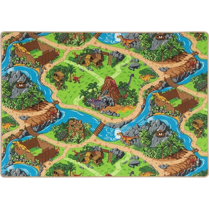 Snapstyle Kinder- und Spielteppich, 100% Polyamid, Dino Welt, 80x160 cm – Bild 3