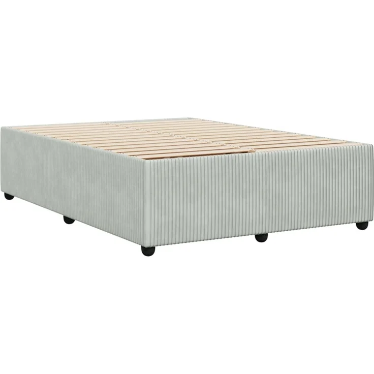 vidaXL Bettgestell ohne Matratze Hellgrau 140x200 cm Samt 3285012 – Bild 6