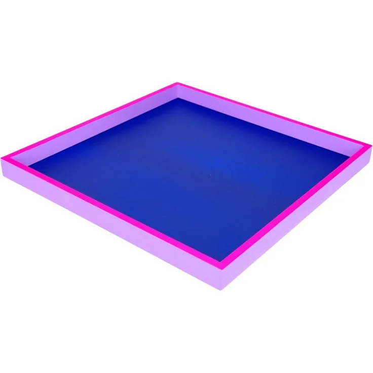 Giftcompany Tablett Tablett Neo Quadratisch Dunkelblau, Neon Lila (32x32cm)