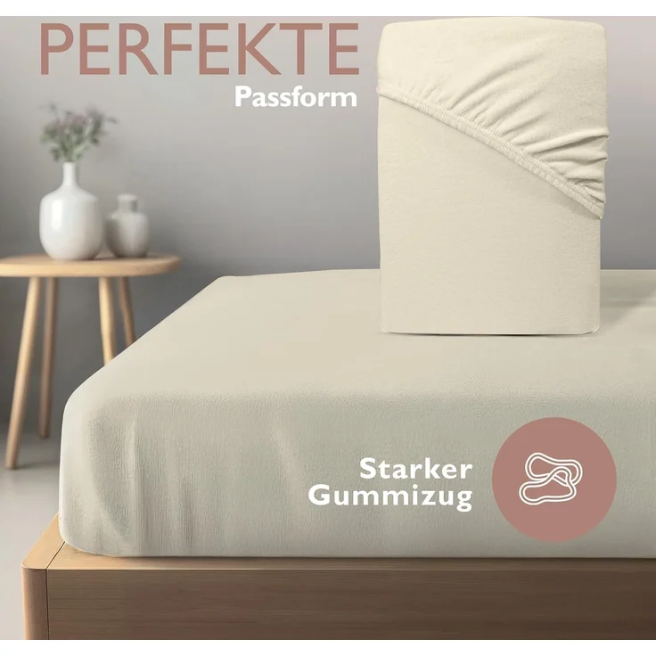 leevitex® Spannbettlaken für kalte Nächte – angenehm weich, passgenau, farbstark & pflegeleicht, Gummizug: Rundum – Bild 5
