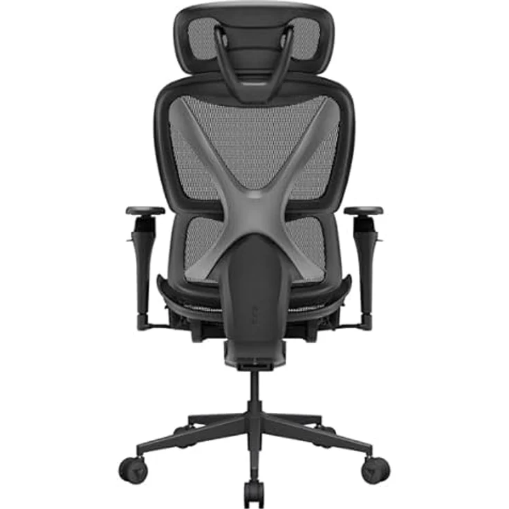 ThunderX3 XTC Pro 360, ergonomischer Gaming-Stuhl mit selbstjustierender Lendenwirbelstütze, 4D-Armlehnen und atmungsaktivem Mesh, schwarz – Bild 6