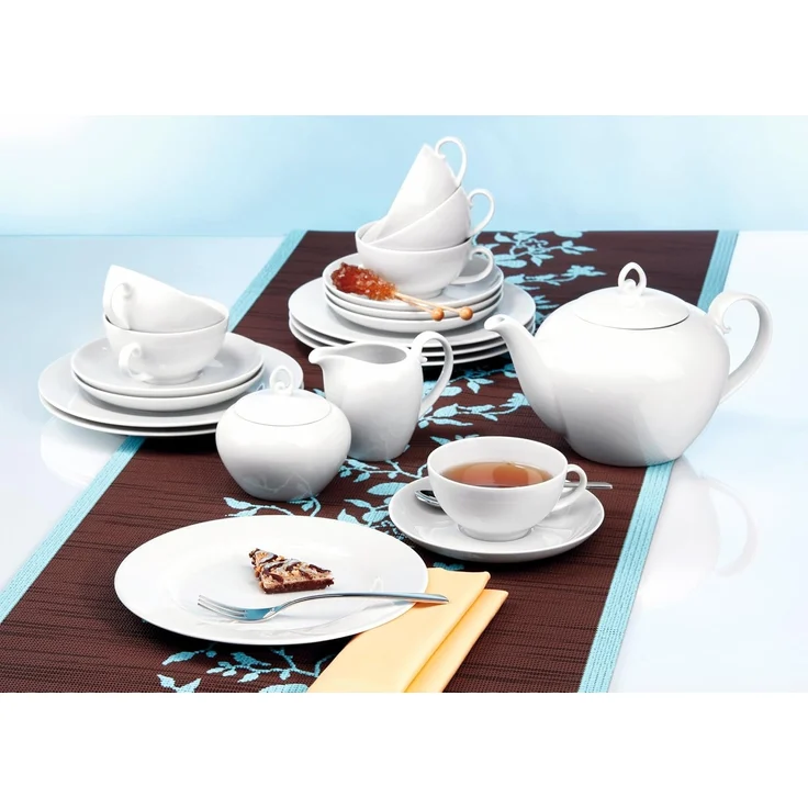 Seltmann Weiden Geschirr-Set Kaffeekanne 6 Personen Rondo weiss uni 7 von Seltmann Weiden, Porzellan – Bild 7