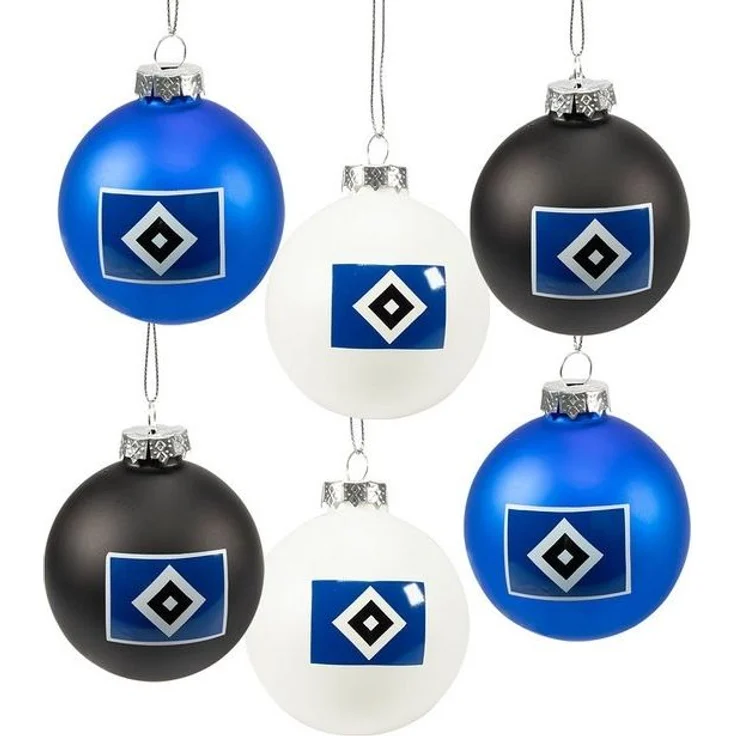 HSV Weihnachtsbaumkugel Christbaumkugeln 6er Set Raute, multicolor – Bild 2