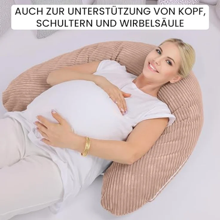 Amilian Stillkissen XXL 170 cm - Schwangerschaftskissen, Seitenschläferkissen, Pregnancy Pillow mit abnehmbarem Bezug, Schlafkissen für Seitenlage, Lagerungskissen für Schwangere & Stillzeit - Stillhilfe – Bild 5