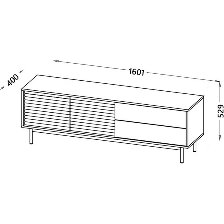 Compleo TV-Schrank mit 2 Schubladen Kaschmir, Lowboard LAMI – Bild 3
