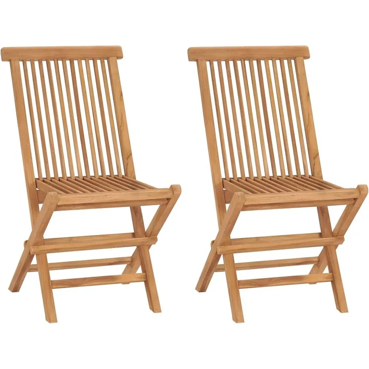 vidaXL Klappbare Gartenstühle 2 Stk. Massivholz Teak 41993