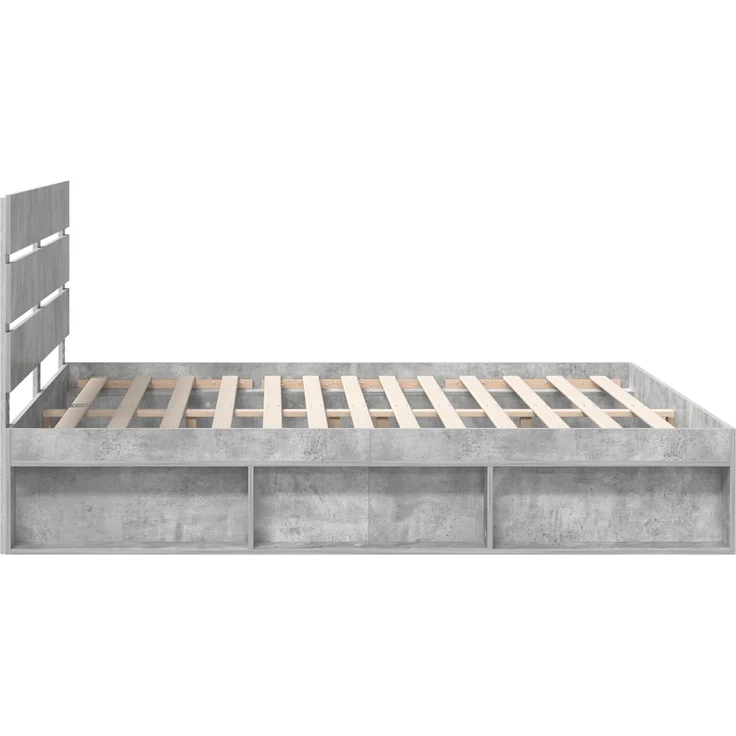 vidaXL Bettrahmen mit Kopfteil Beton 180 x 200 cm Massives Kiefernholz 3411715 – Bild 7