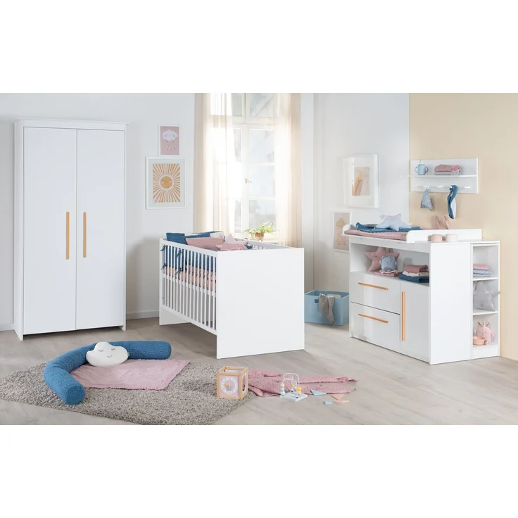 roba Kinderzimmerset 'Lilo' - 3-teilig - inkl. Kombi-Kinderbett 70 x 140 cm - Weiß – Bild 2