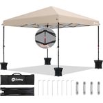 Sekey One-Touch Pop Up Pavillon 3x3 Wasserdicht Stabil Winterfest, Faltpavillon 3x3 m mit Verdickten Röhren, Partyzelt Pavillion Klappbar für Camping Festival Party, Kahki