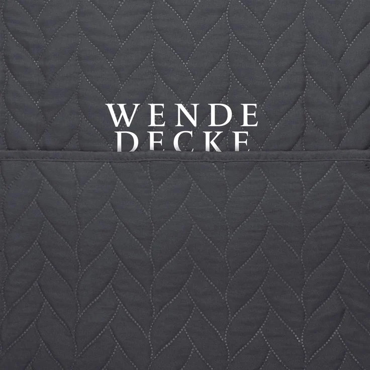 Tagesdecke ( Anthrazit ) 220x240 cm mit wattierter Zwischenlage, Bettüberwurf - Überwurfdecke, Sommerdecke gesteppt - Steppdecke, Wendedecke – Bild 4