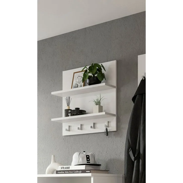 Home affaire Garderobenpaneel Trondheim Paneel, Breite 52 cm (1 St), 2 Ablageböden, 4 Haken, Garderoben, Flur, Diele