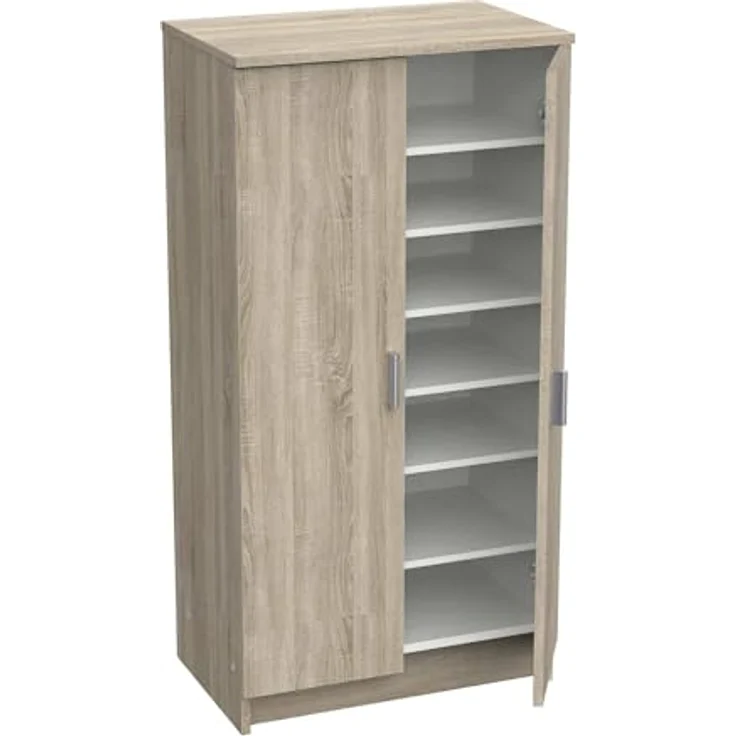 Dmora - Schuhschrank Alcudia, Platzsparendes Schuhregal, Schuhregal für den Eingangsbereich, Mehrzweckgarderobe mit 5 Regalen, 55x36h108 cm, Eiche – Bild 8