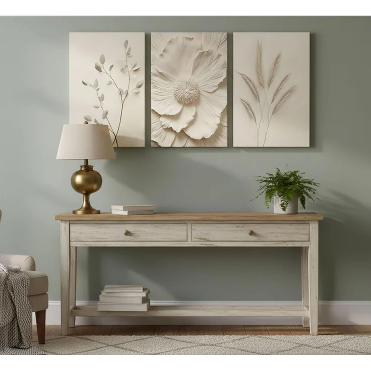 Zyronn Leinwandbild Boho Abstrakte Wandkunst,beige braun neutrale Leinwand Wandbilder, (3 St), Ohne Rahmen, Moderne Wohnzimmer Wanddekoration – Bild 3