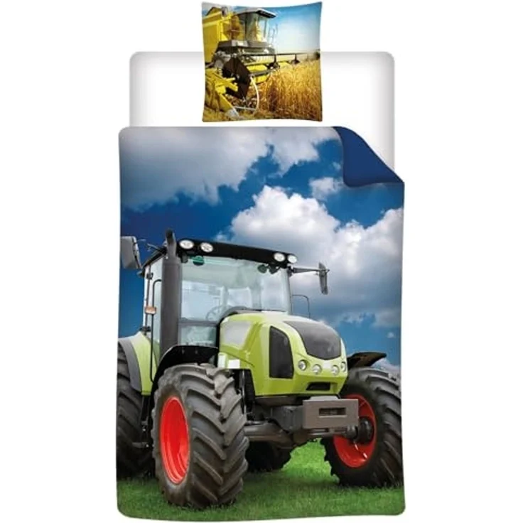 Trecker Bettwäsche Set Traktor 2 tlg 135x200 cm 100% Baumwolle – Bild 3