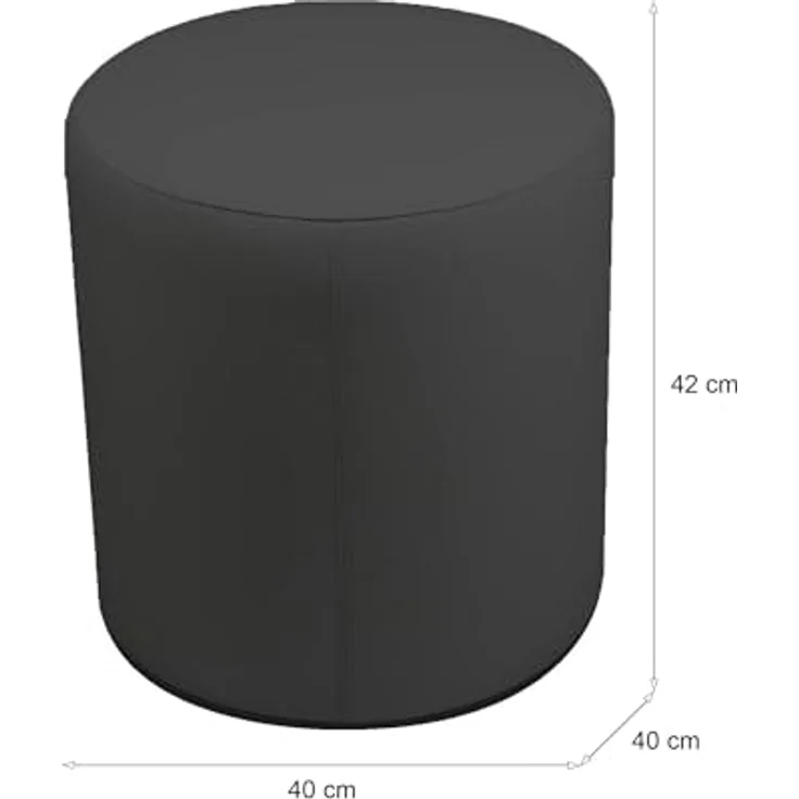 Talamo Italia - Pouf Abate, Mehrzwecksessel, Sitzsack, Hockerhocker, Made in Italy, 40x40 h42 cm, Dunkelgrau – Bild 3