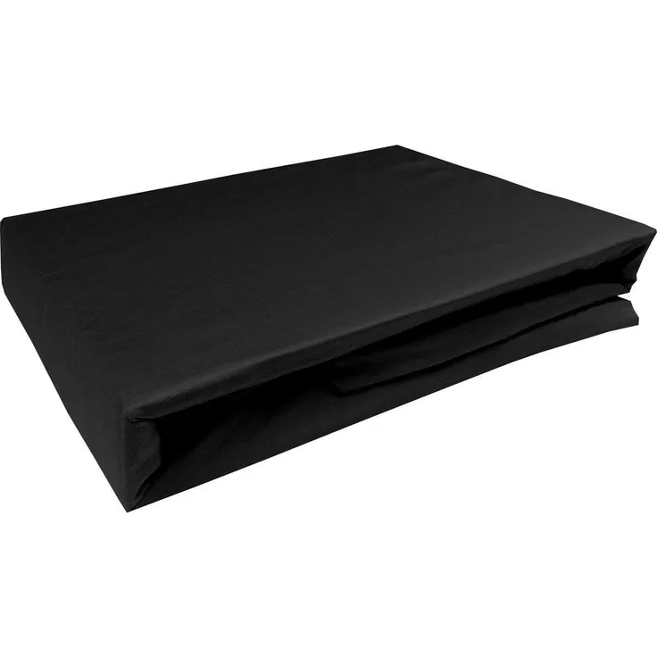Bettwaesche-mit-Stil Mako-Satin Spannbettlaken schwarz 90x200 cm, Höhe 20 cm