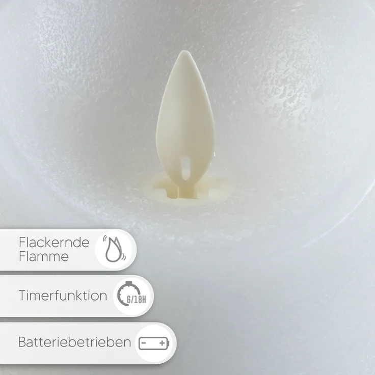 LED Echtwachskerze Wachskerze Stumpenkerze Kerze mit Timer flammenlos perle – Bild 4