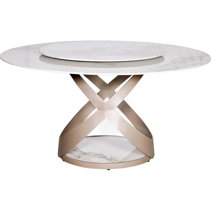 Livin Hill Esstisch 150cm Modig Roségoldene Basis, weiße Tischplatte M44