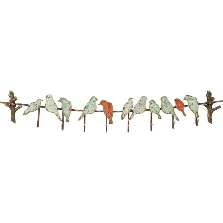 Kare Bird Party Wandgarderobenleiste im absoluten Vintage-Style, Metall, Braun, (H/B/T) 19 x 102 x 6 cm