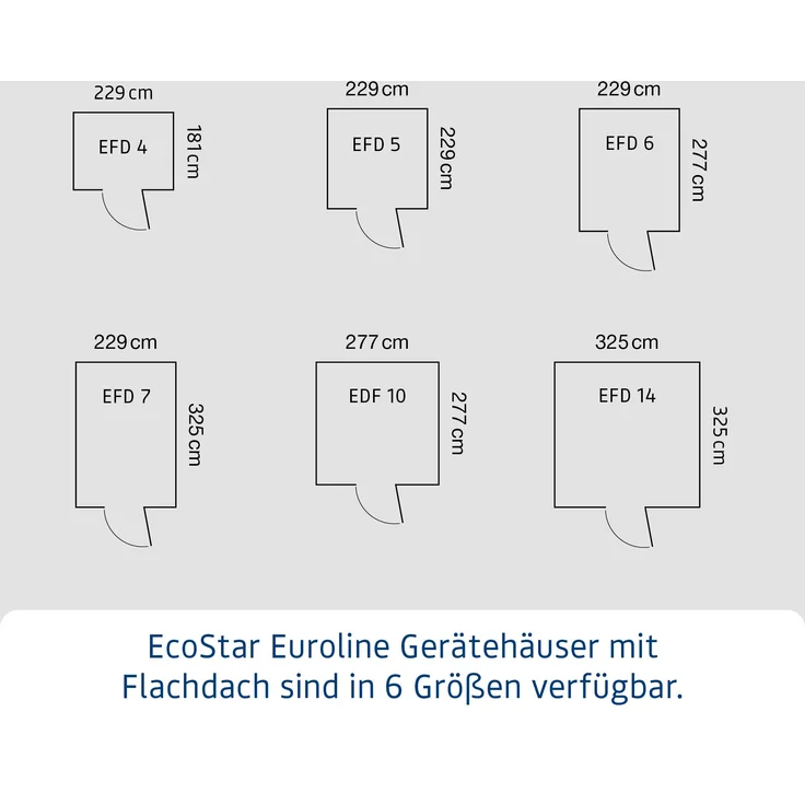 Hörmann Ecostar Metall-Gerätehaus "Euroline Trend" mit Flachdach EFD 6, graualuminium, 214 x 262 cm,2-flüglige Tür – Bild 9