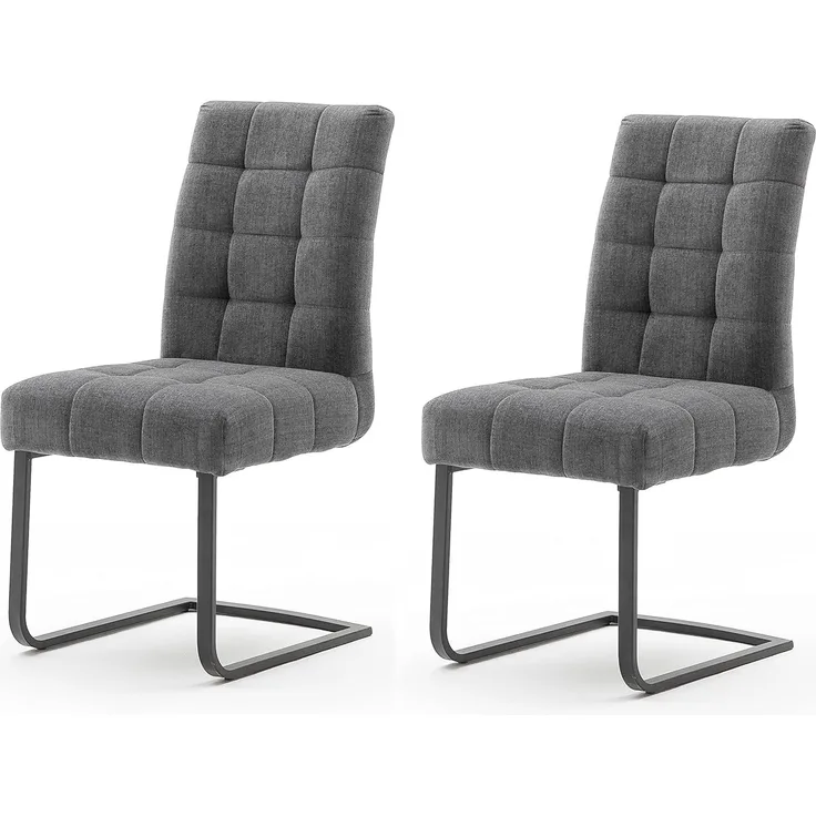 2er-Set Schwingstuhl 'Salta' - Chenille Optik Dunkelgrau